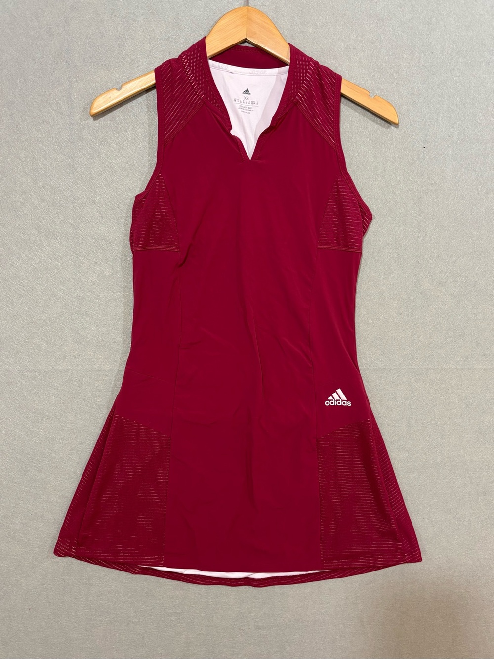 adidas Burgundy Sleeveless Tennis Dress